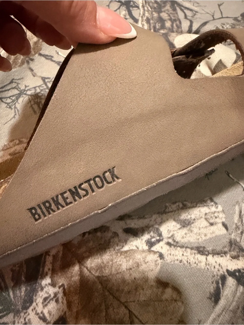 Men’s Birkenstock Brown Two-Strap Arizona Sandals with Copper Buckles